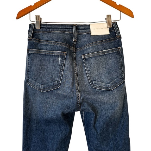 Jonathan Simkhai Womens River Distressed High Rise Straight Leg Jeans - Picture 9 of 16